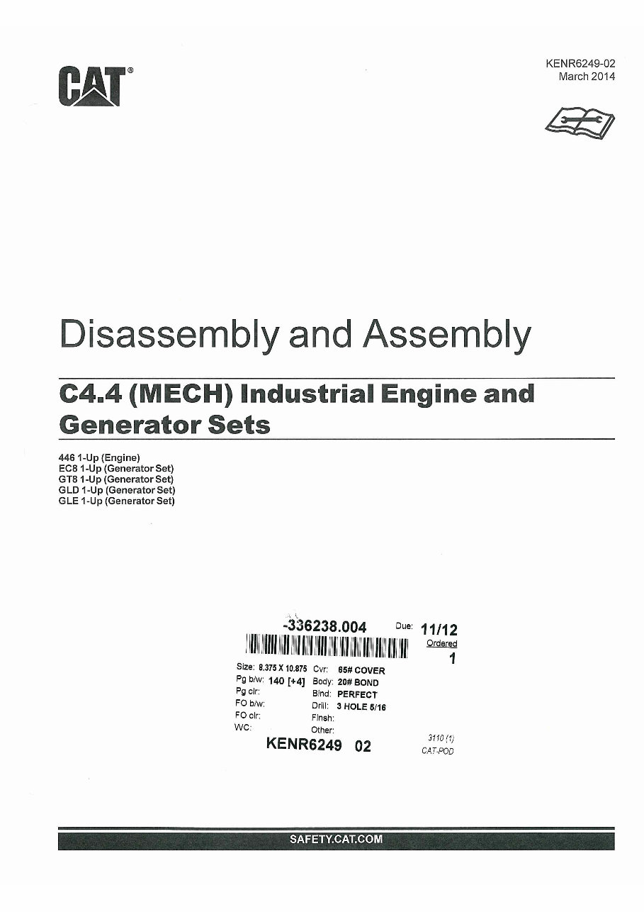 Caterpillar C Industrial Engine Disassembly And Assembly