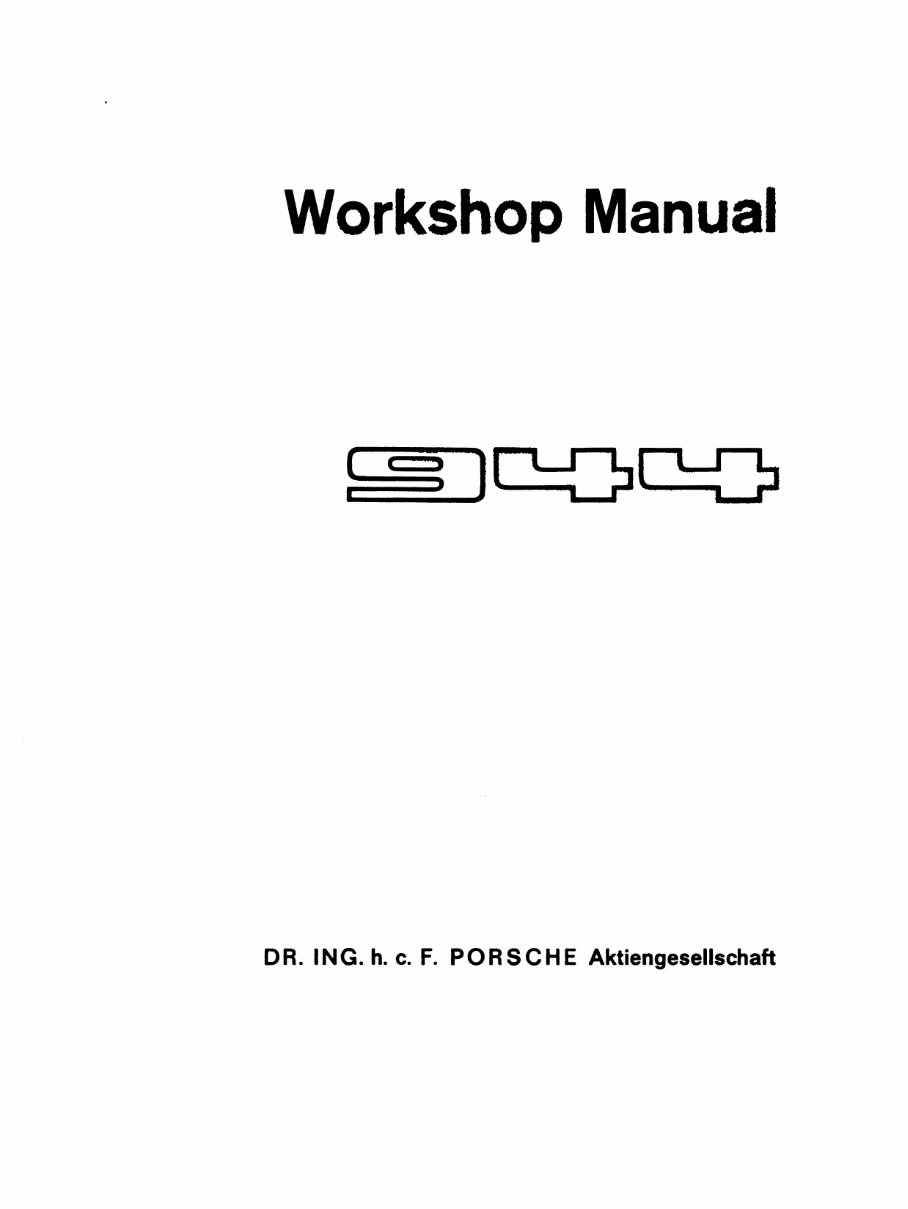 PORSCHE 951 CAR Workshop Service / Repair Manual preview img 1
