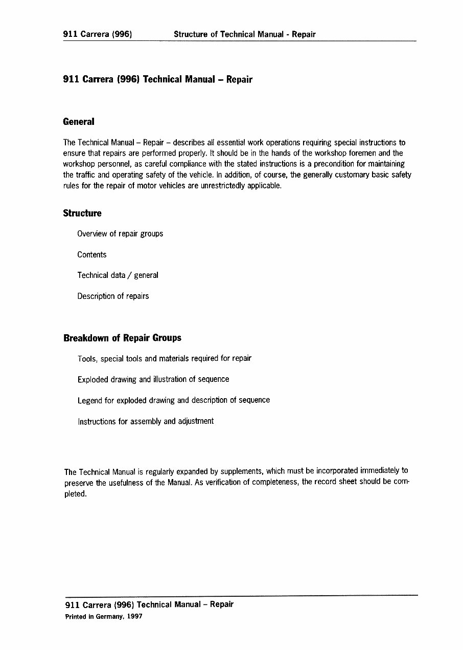 1999 Porsche 911 (996) OEM Service & Repair Manual preview img 6