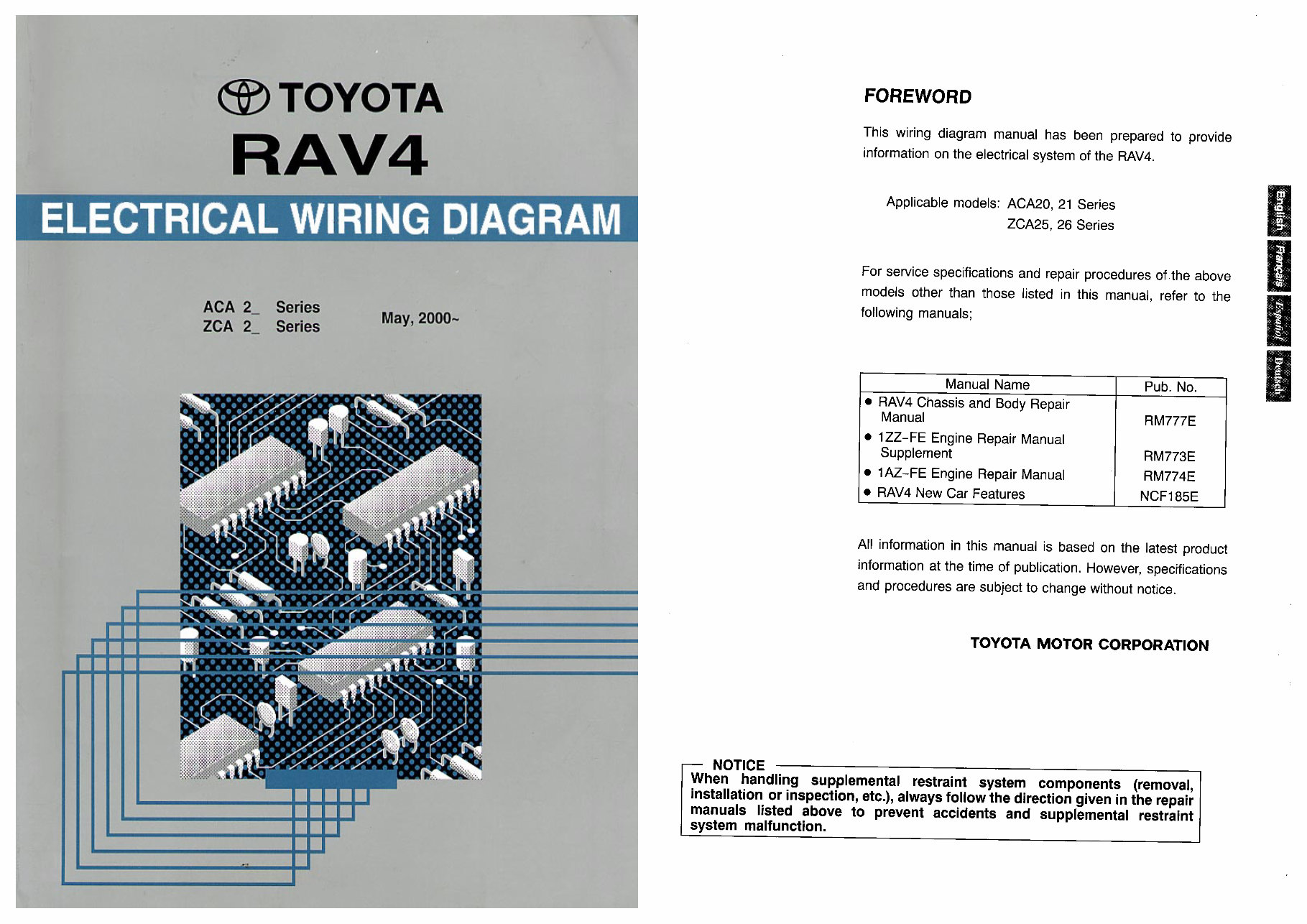 1999 Toyota RAV4 Service & Repair Manual Software preview img 1