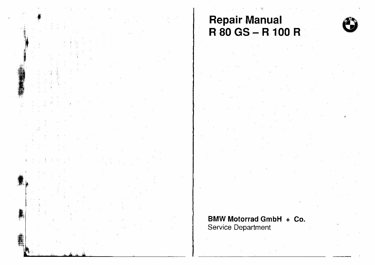 BMW R80GS R100R Service Repair Manual preview img 1