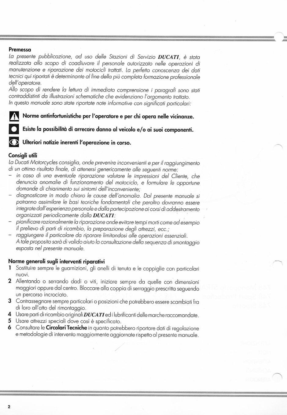 Ducati 748 S.P Service Manual preview img 2