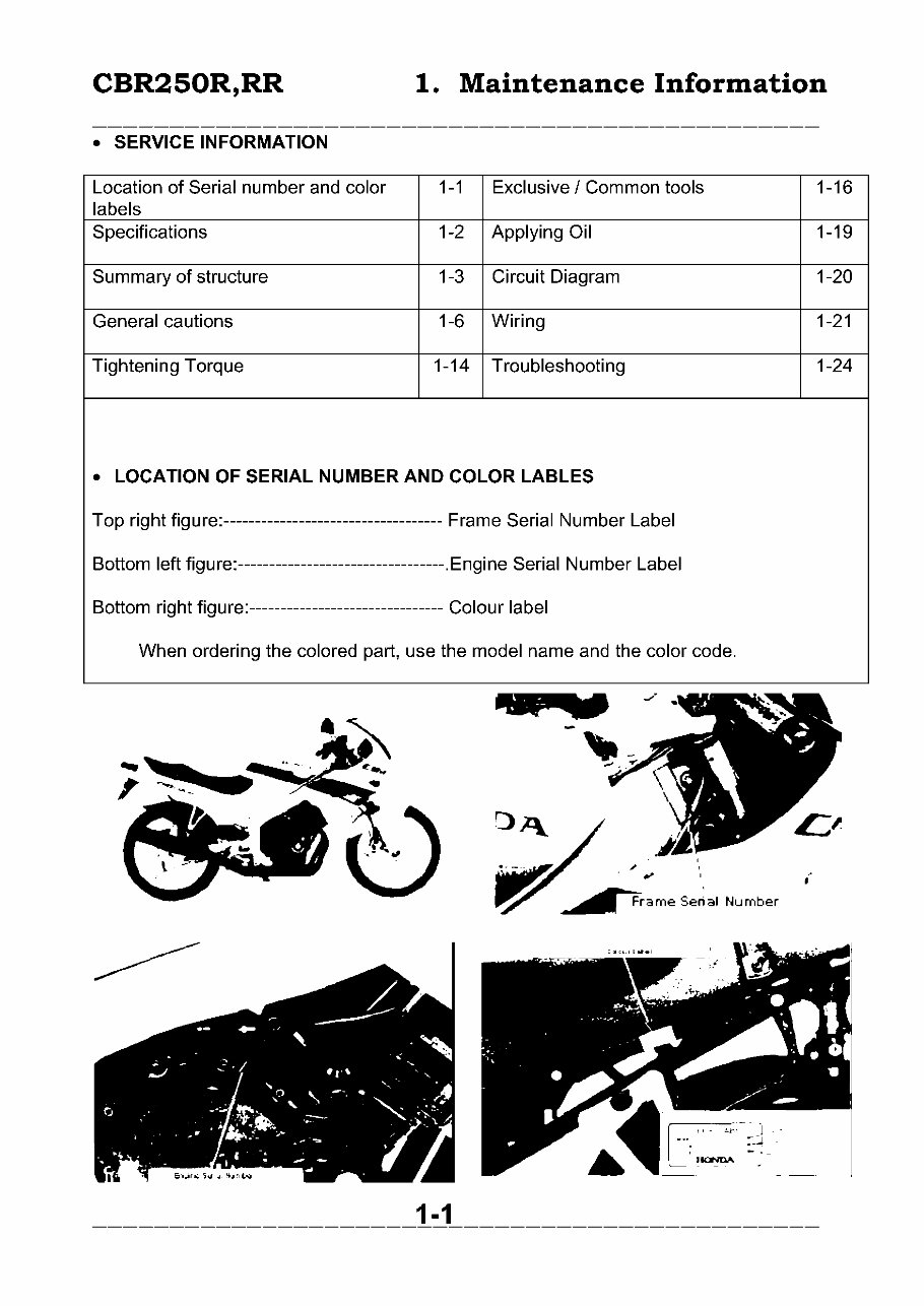 Honda CBR250R, RR Service & Repair Manual preview img 3