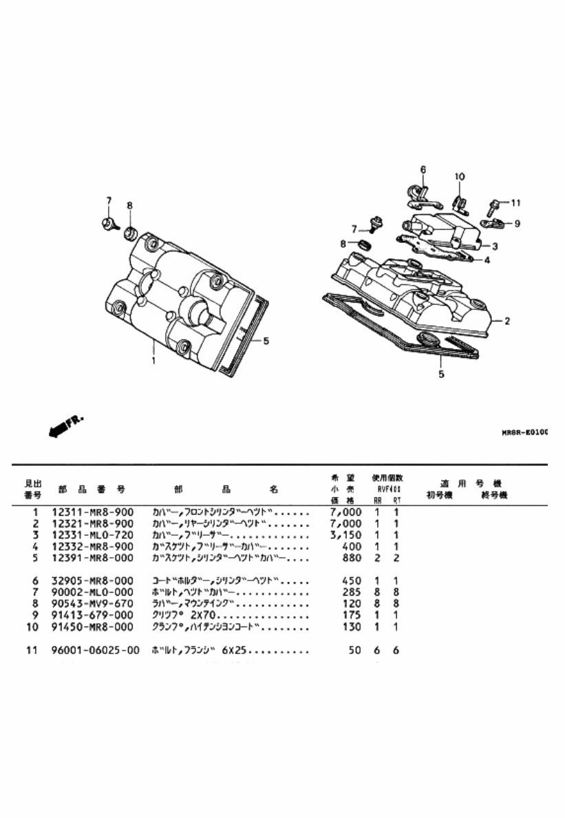 Honda RVF 400R Parts list Service Manual | Download Manual
