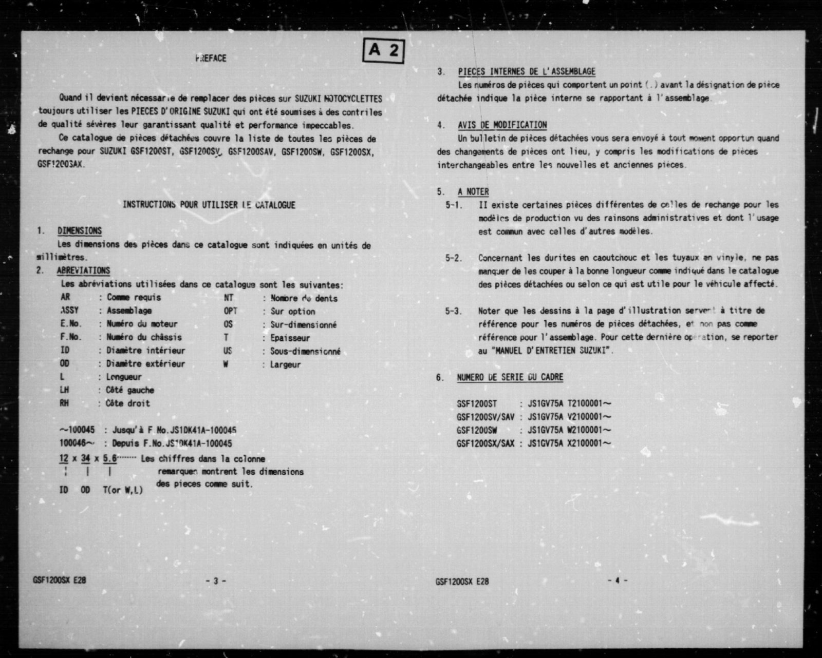 1996-1999 Suzuki GSF1200 Bandit Series Parts Catalog preview img 2