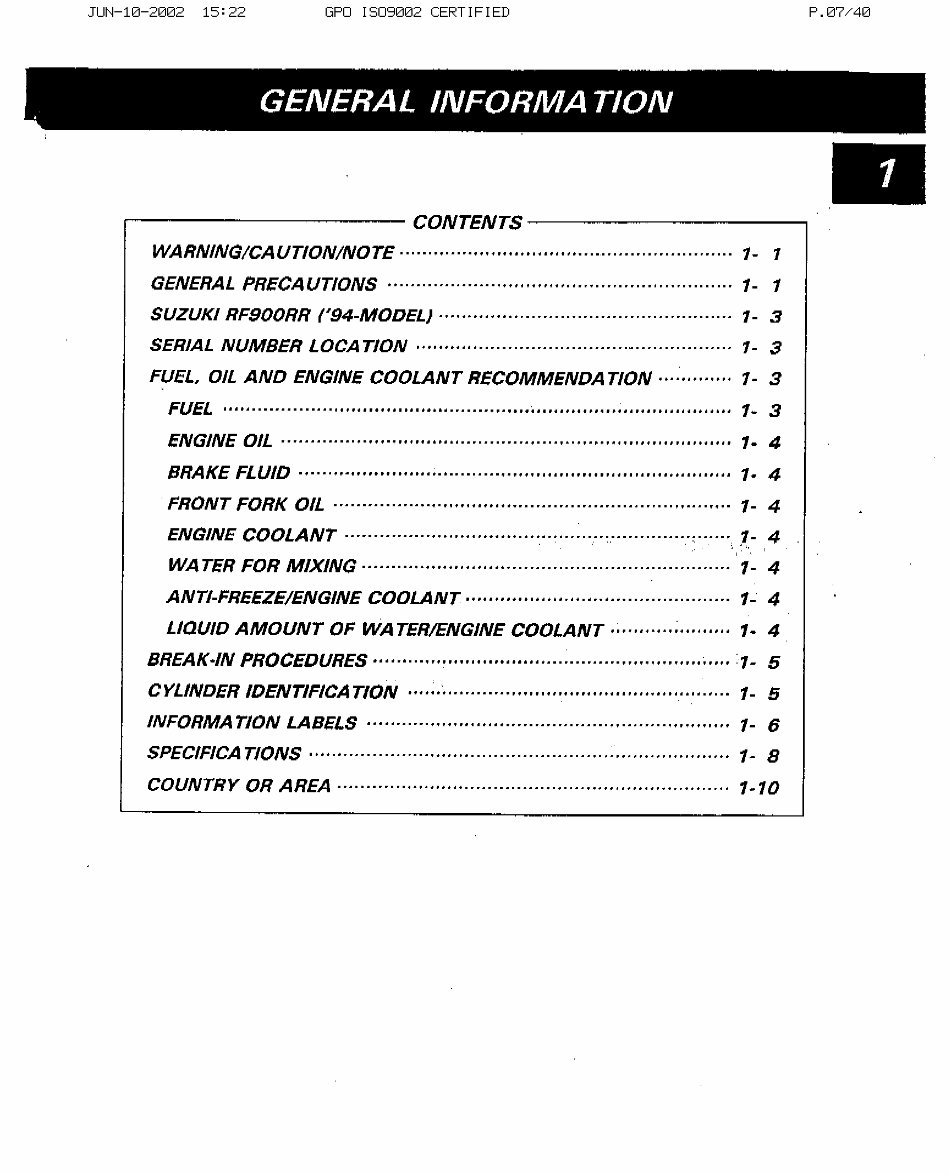 Suzuki RF900R Service Manual preview img 6