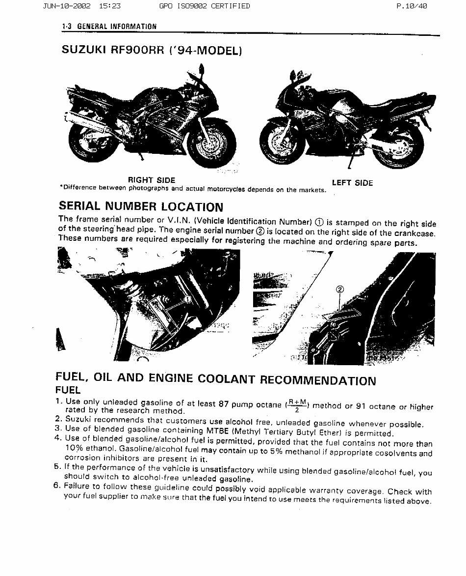 Suzuki RF900R Service Manual preview img 9