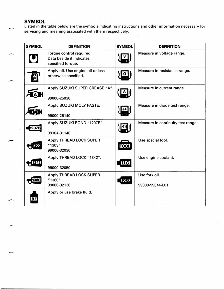 Suzuki TL 1000S Service Manual preview img 4