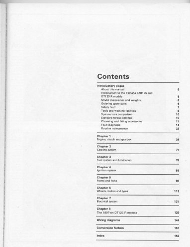 Yamaha TZR 125 Service Manual preview img 4