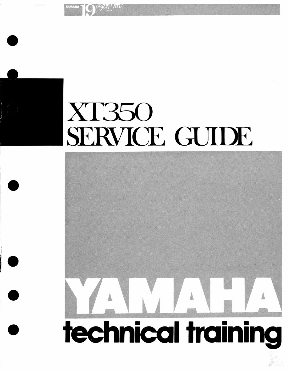 Yamaha XT 350 Service Manual preview img 1