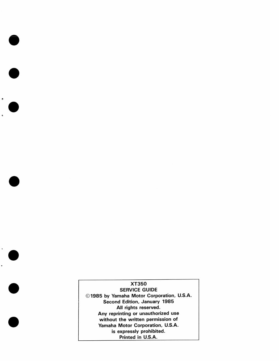 Yamaha XT 350 Service Manual preview img 3