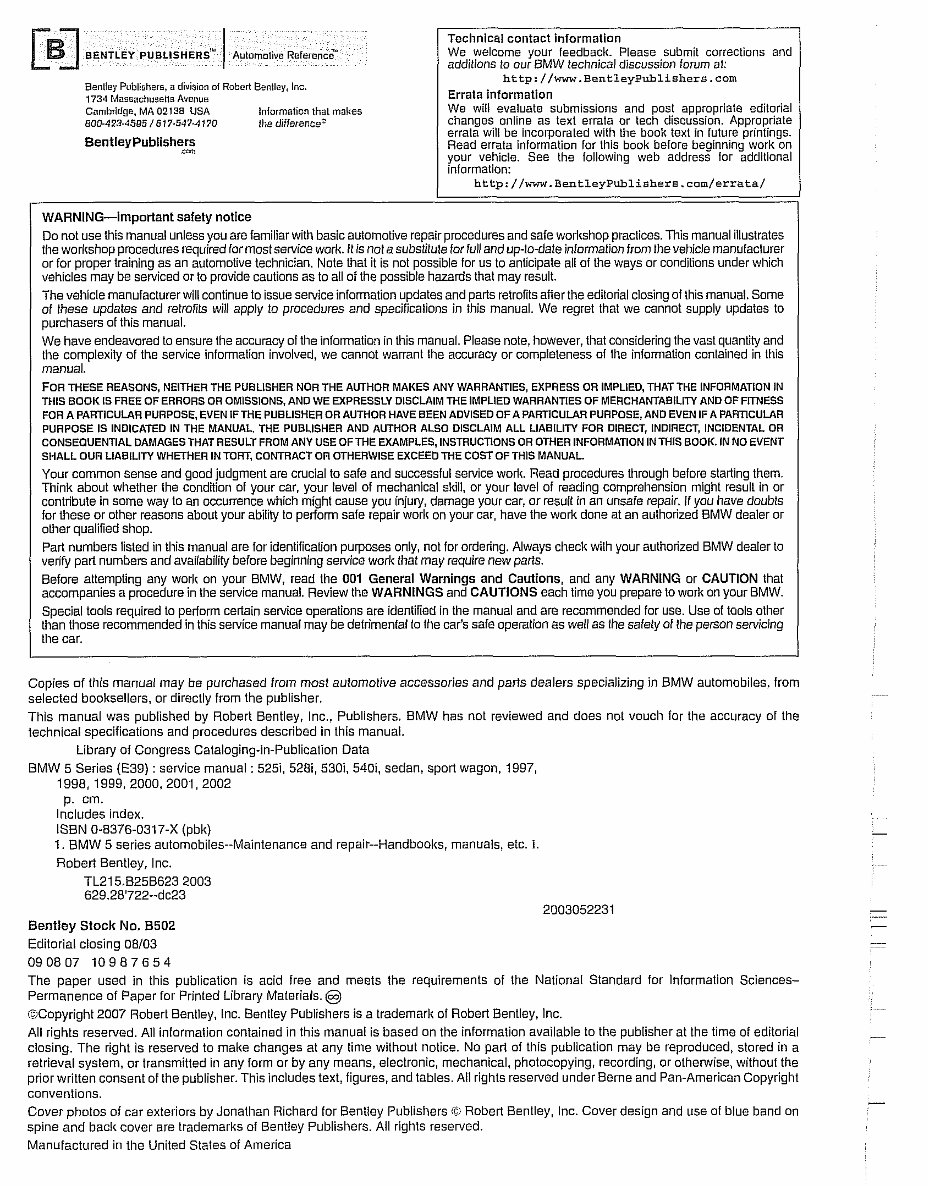 1997-2000 BMW E39 528i Service & Repair Manual preview img 2