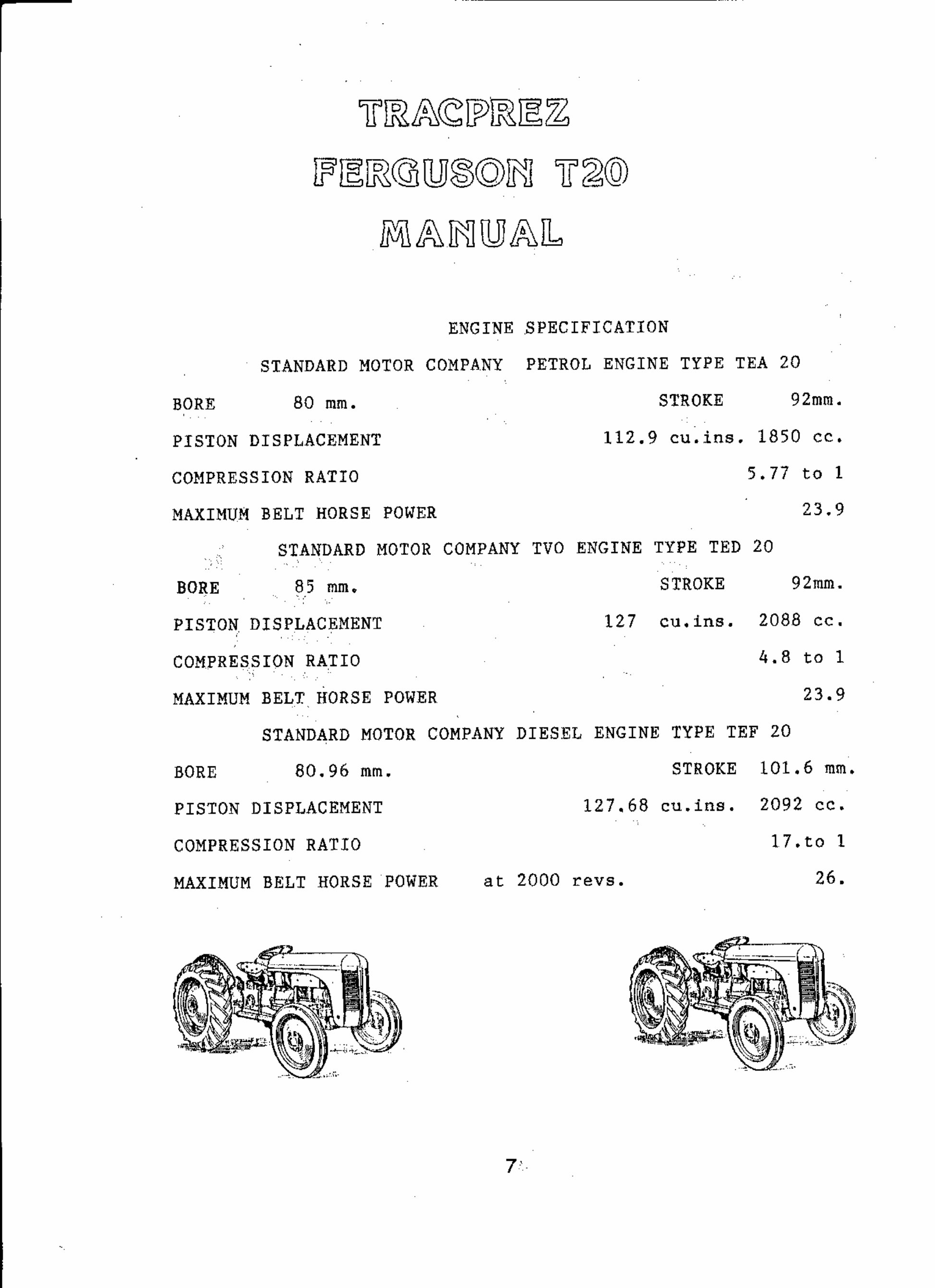 Ferguson TE20 Tractor Workshop Service Manual for Repair preview img 7