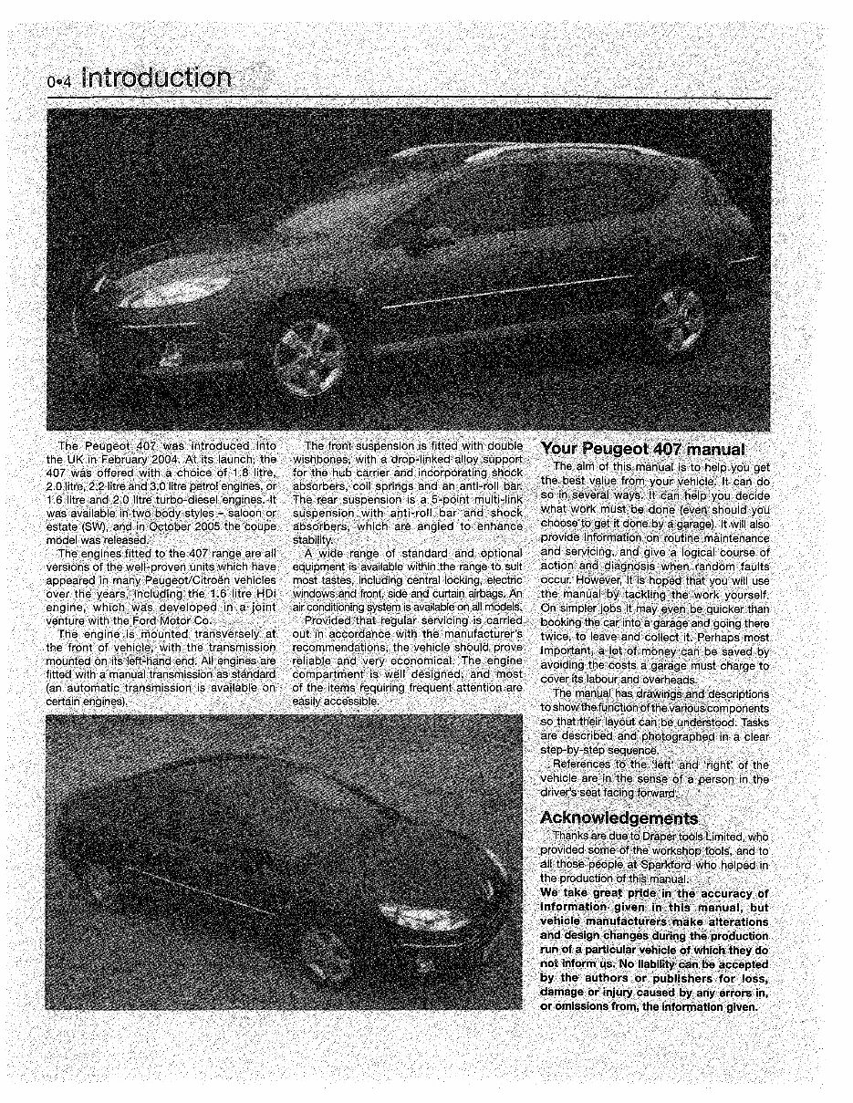 2004-2011 Peugeot 407 (Diesel) Service & Repair Manual preview img 4