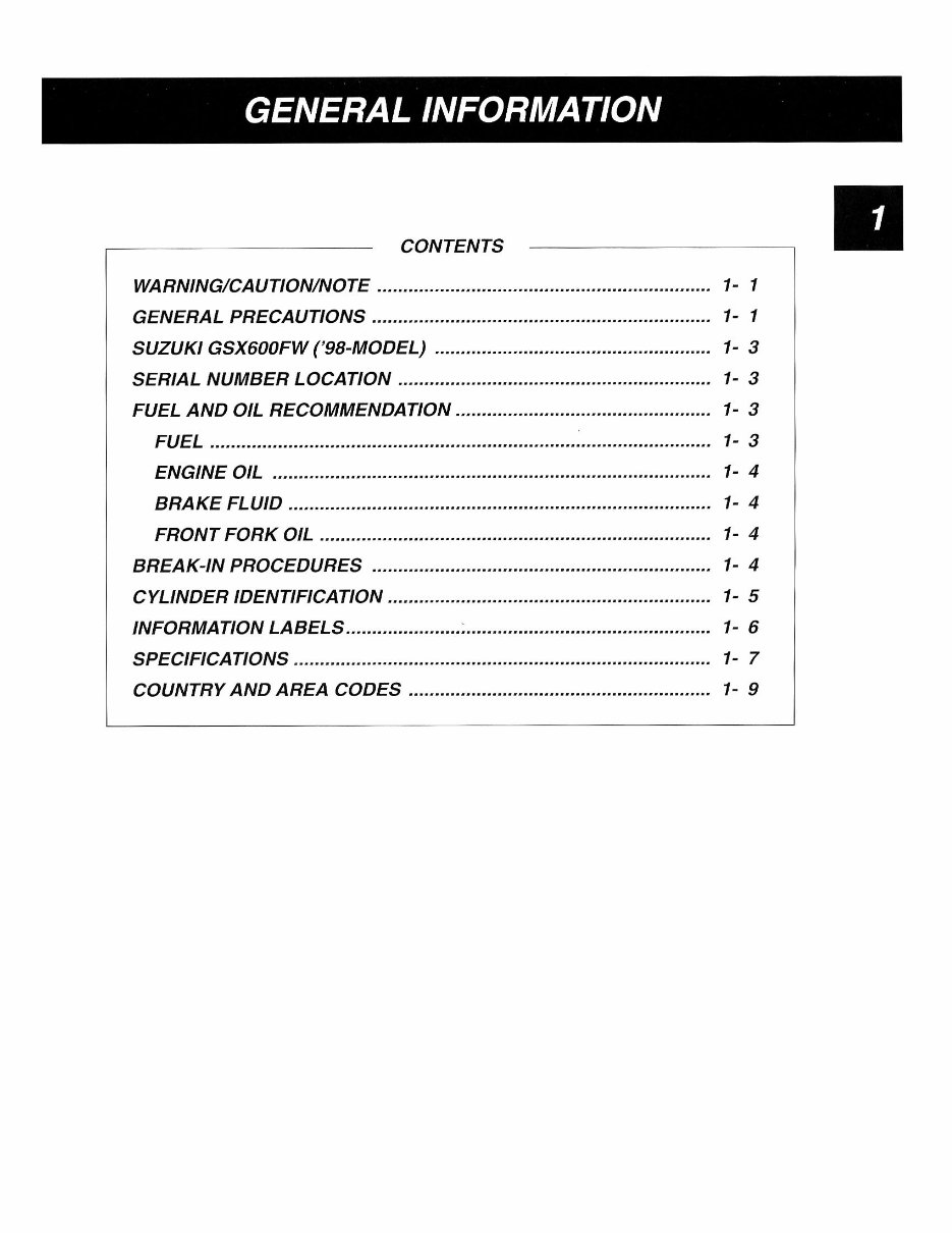 Suzuki katana 600 GSXF Master Service Manual preview img 5