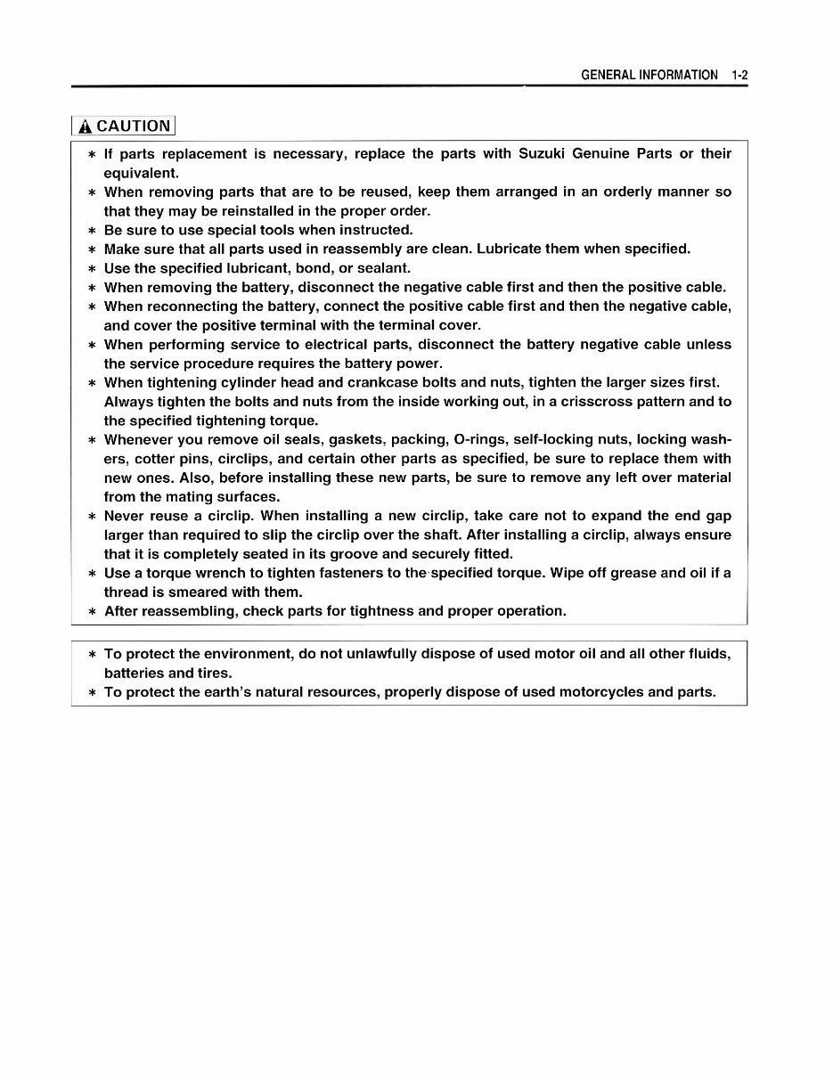 Suzuki katana 600 GSXF Master Service Manual preview img 7