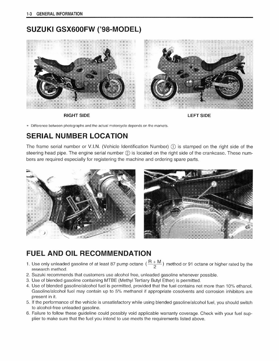 Suzuki katana 600 GSXF Master Service Manual preview img 8