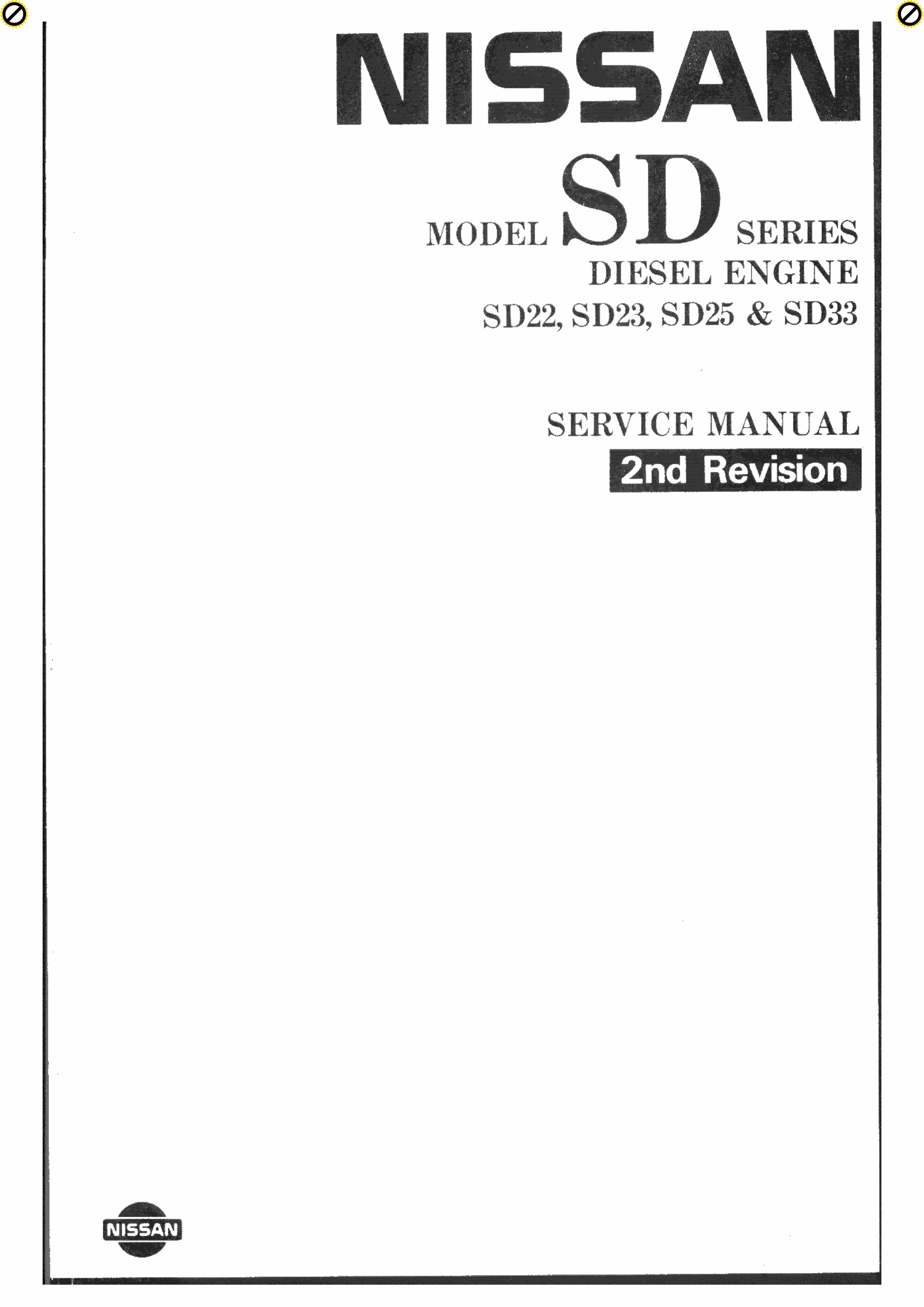 Nissan SD Series (SD22 / SD23 / SD25 / SD33) Diesel Engine Service & Repair Manual preview img 1