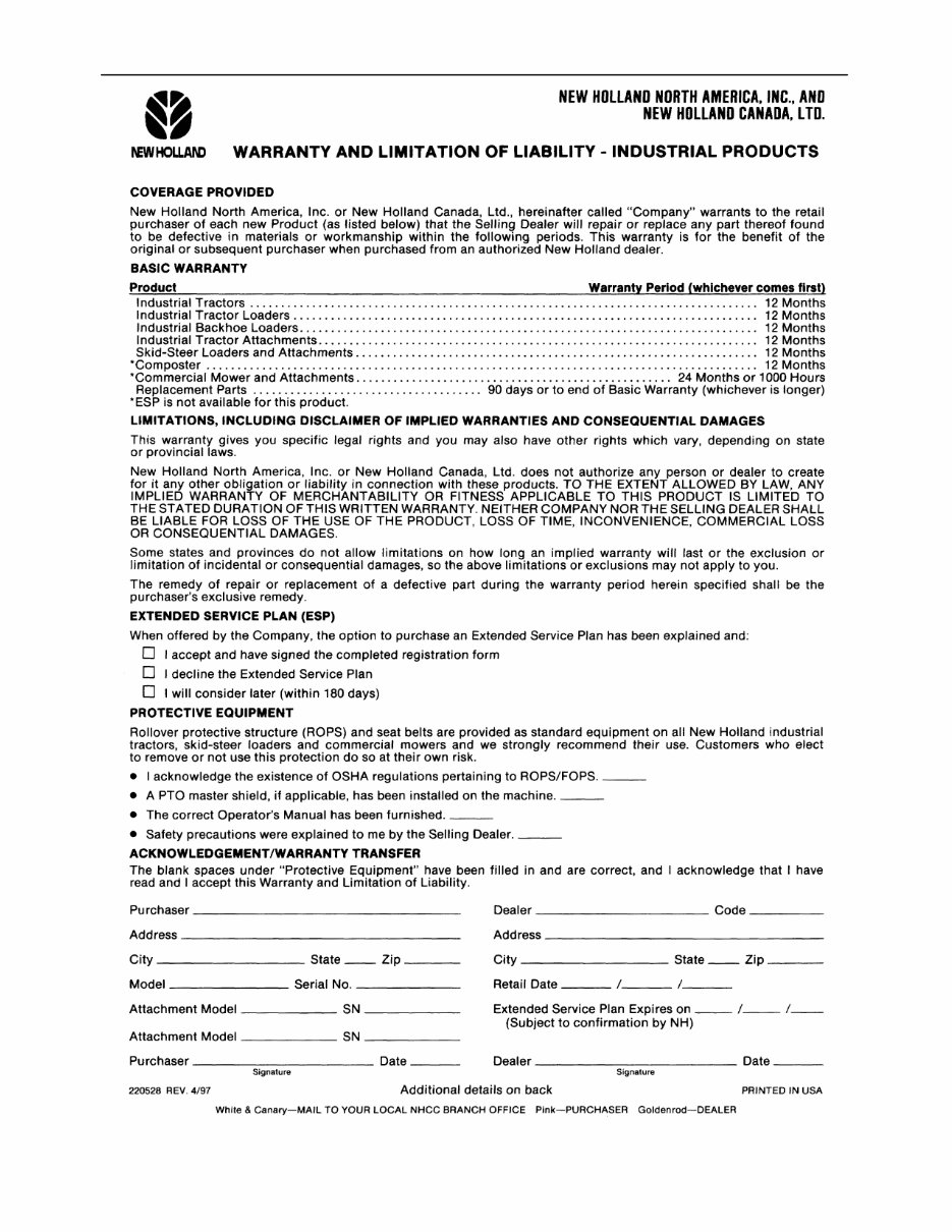 New Holland 555E/575E/655E/675E Backhoe Loaders Owners Manual preview img 4