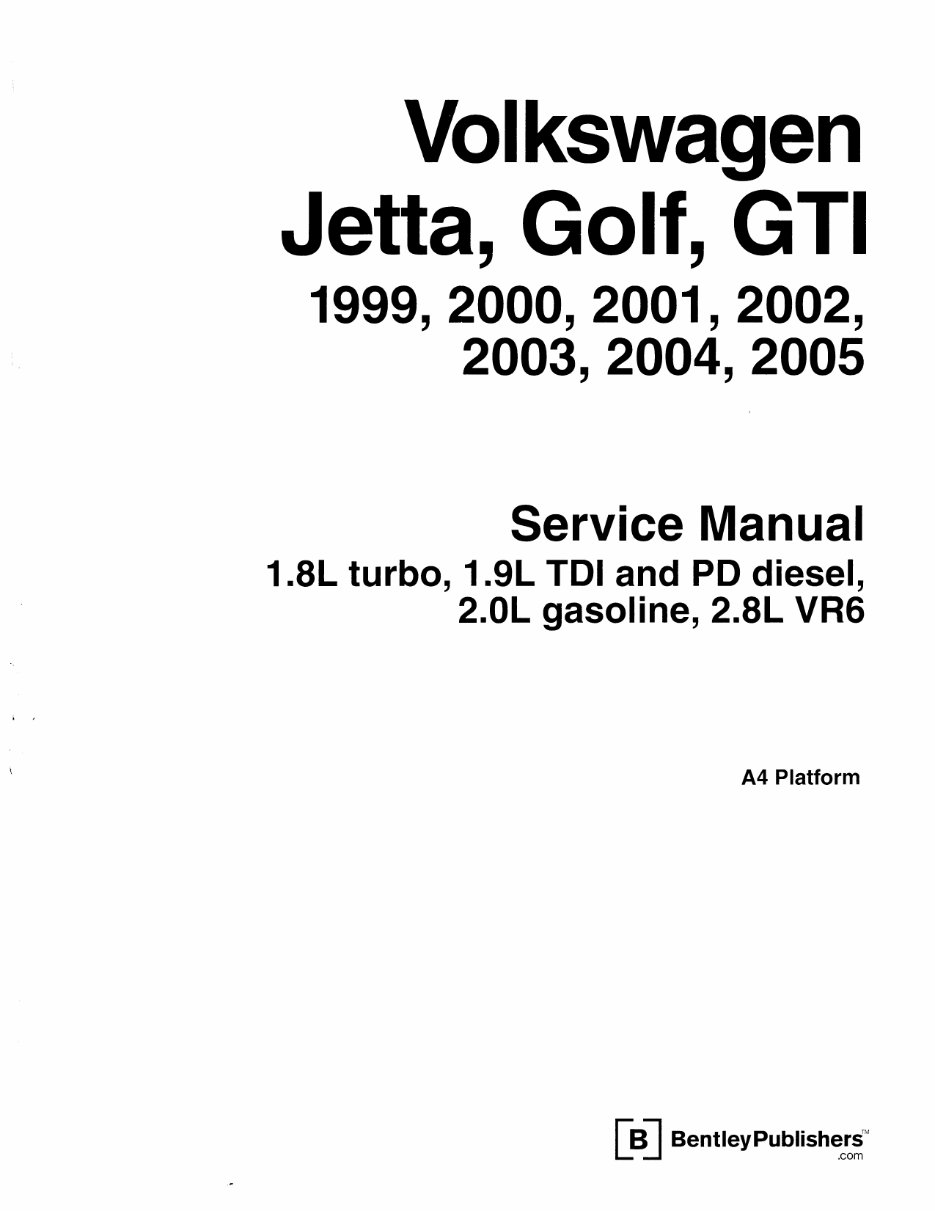 2003 Volkswagen Golf Service & Repair Manual preview img 1