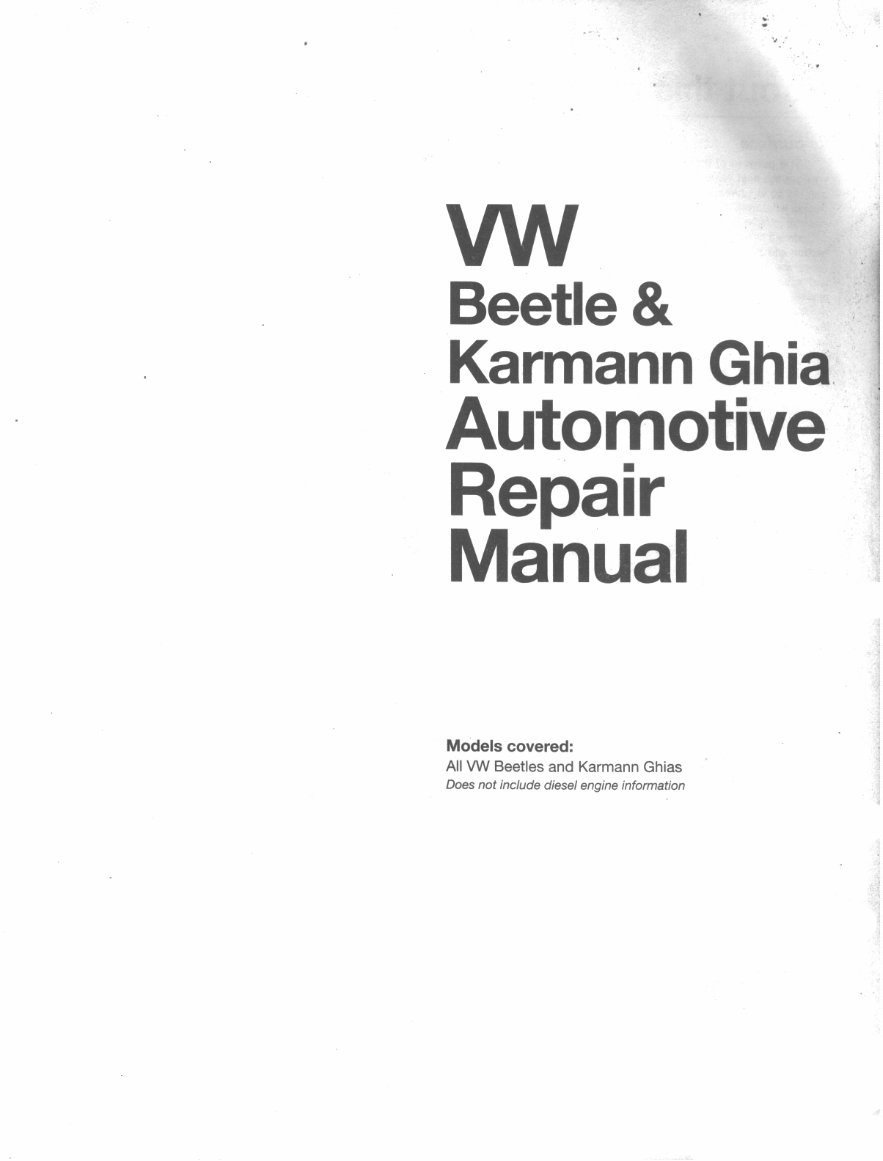 1954 - 1979 Volkswagen Beetle & Karmann Ghia Repair Manual preview img 1