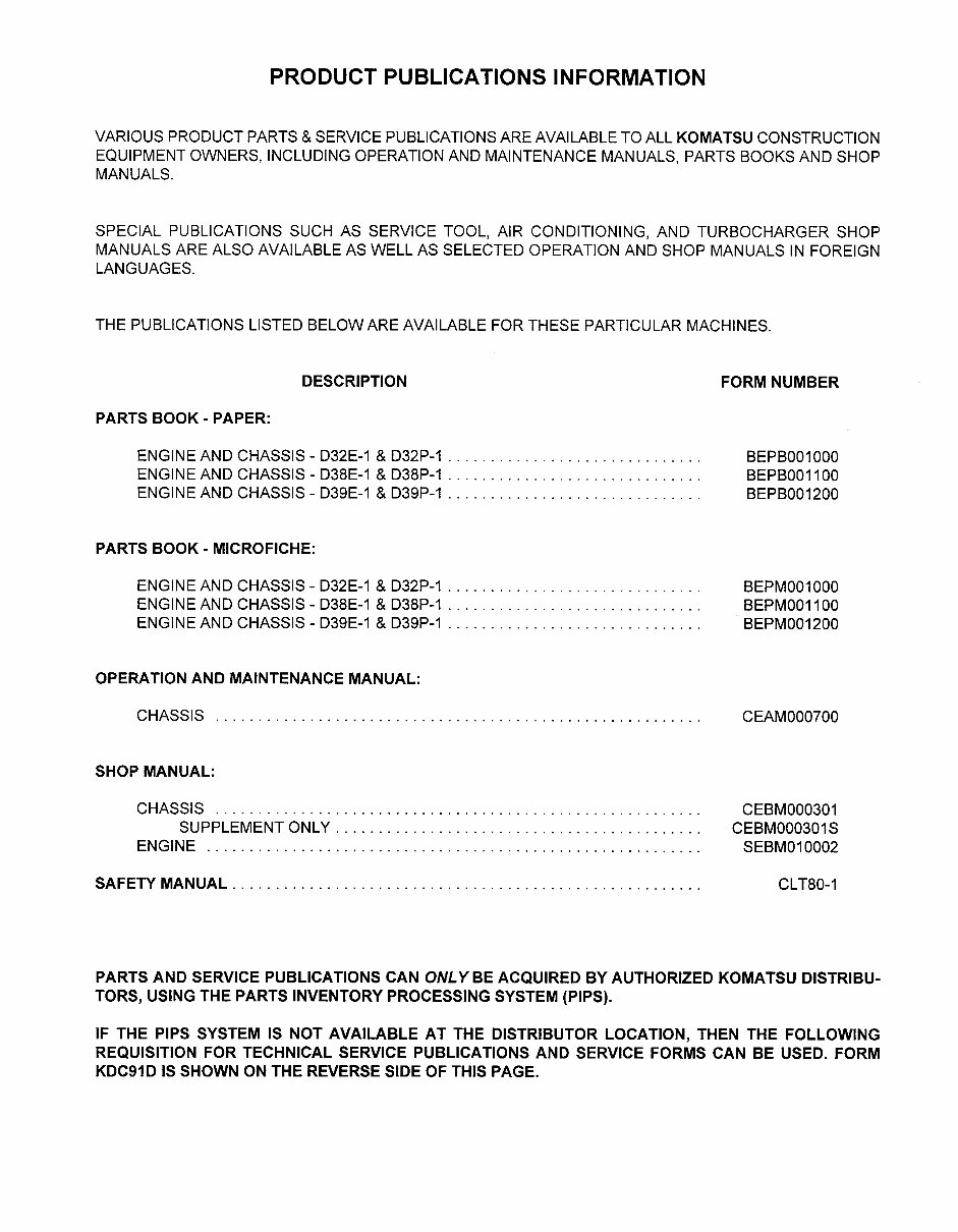 Komatsu D32E-1, D32P-1, D38E-1, D38P-1, D39E-1, D39P-1 Dozer Bulldozer Service Repair Workshop Manual (SN: P075501 and preview img 7