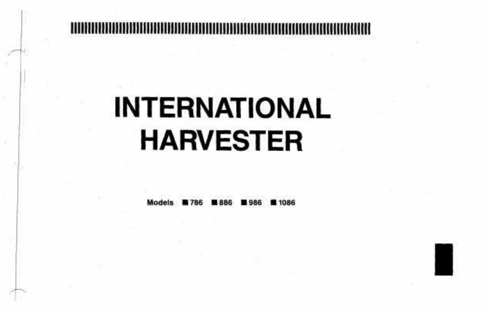 IH International Harvester 1086 Workshop Service Manual preview img 1