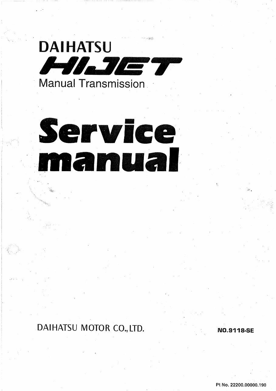 DAIHATSU S85 HIJET Diesel Service Repair Workshop Manual preview img 2