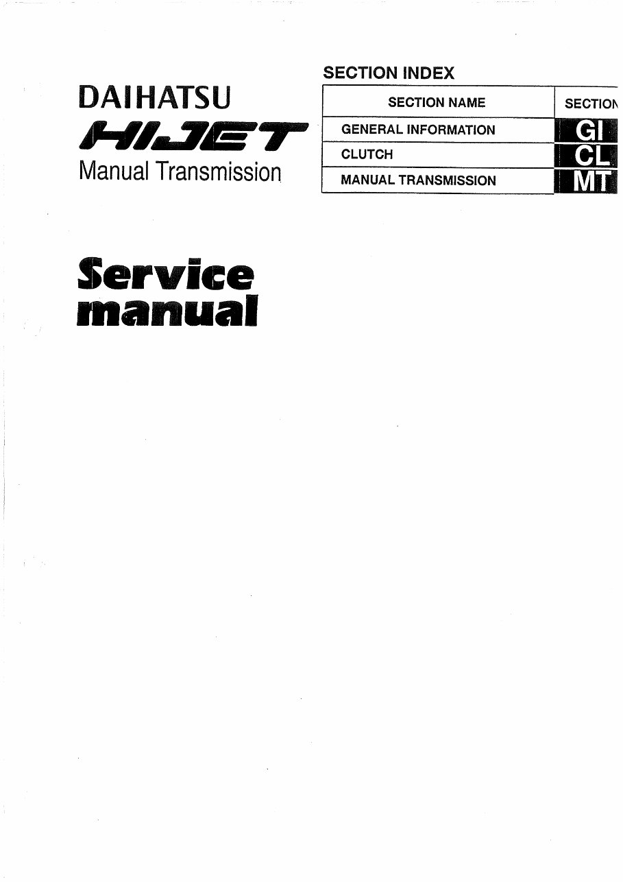 DAIHATSU S85 HIJET Diesel Service Repair Workshop Manual preview img 4