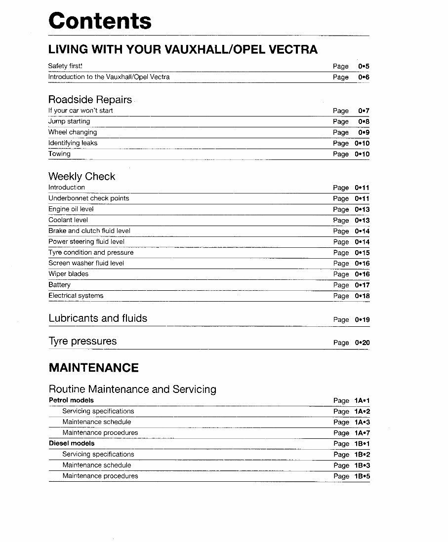 VAUXHALL VECTRA B Petrol & Diesel Workshop Repair Manual 1995-1999 preview img 3