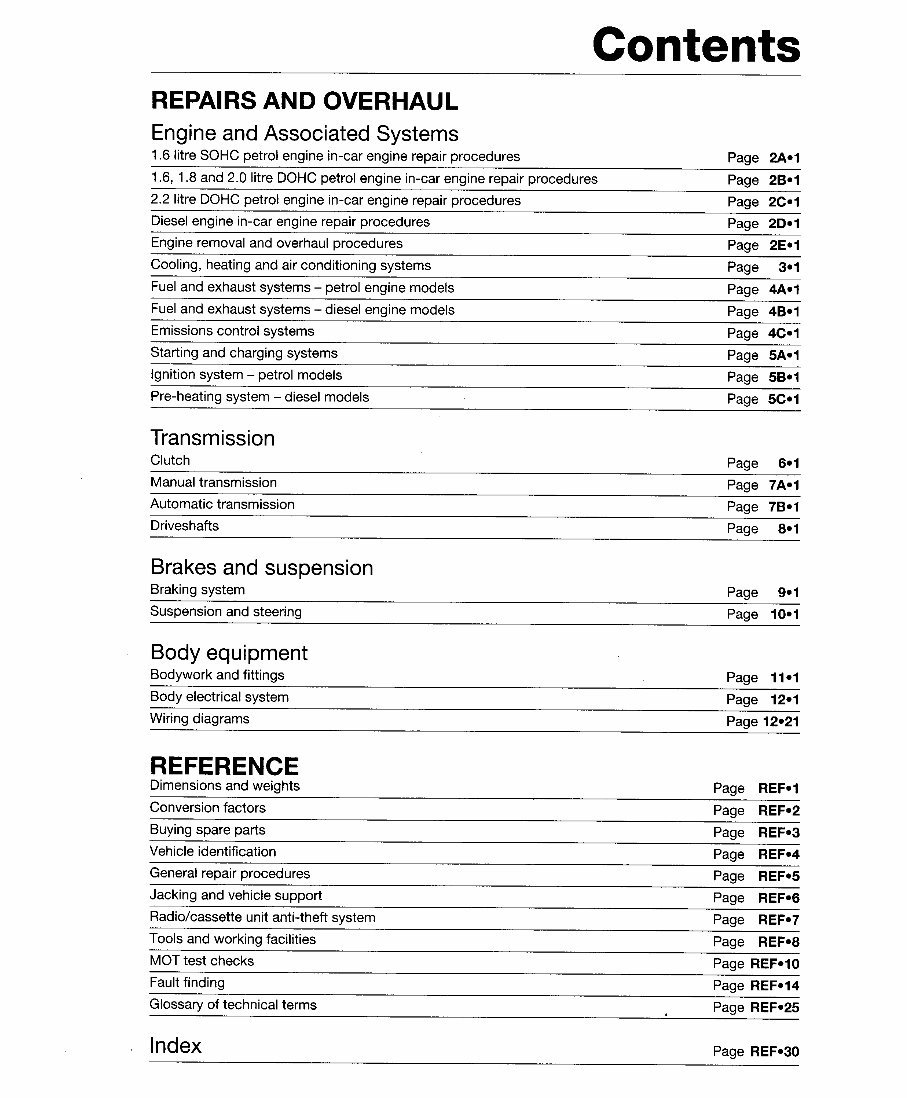 VAUXHALL VECTRA B Petrol & Diesel Workshop Repair Manual 1995-1999 preview img 4