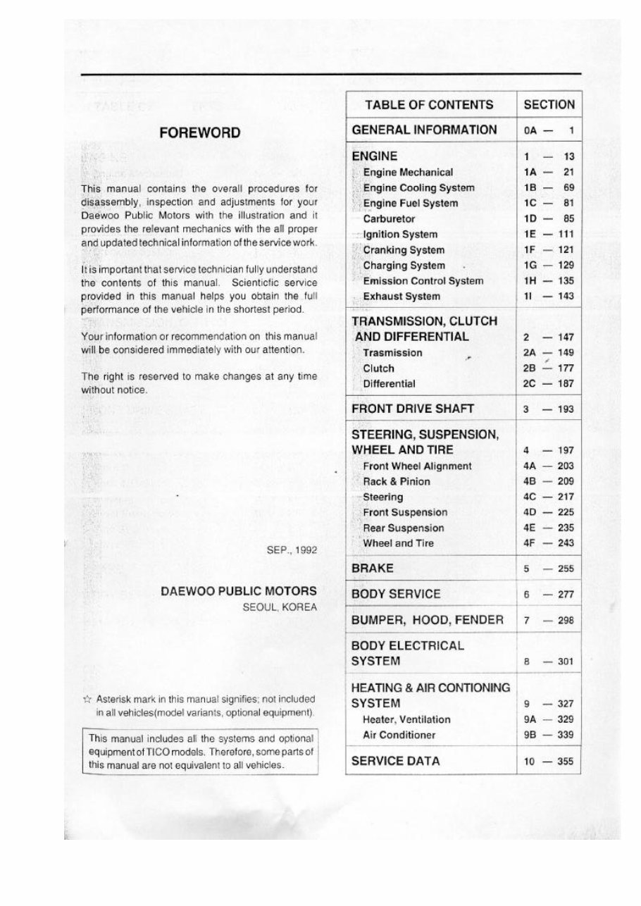 1991-2001 Suzuki Alto Service & Repair Manual preview img 1