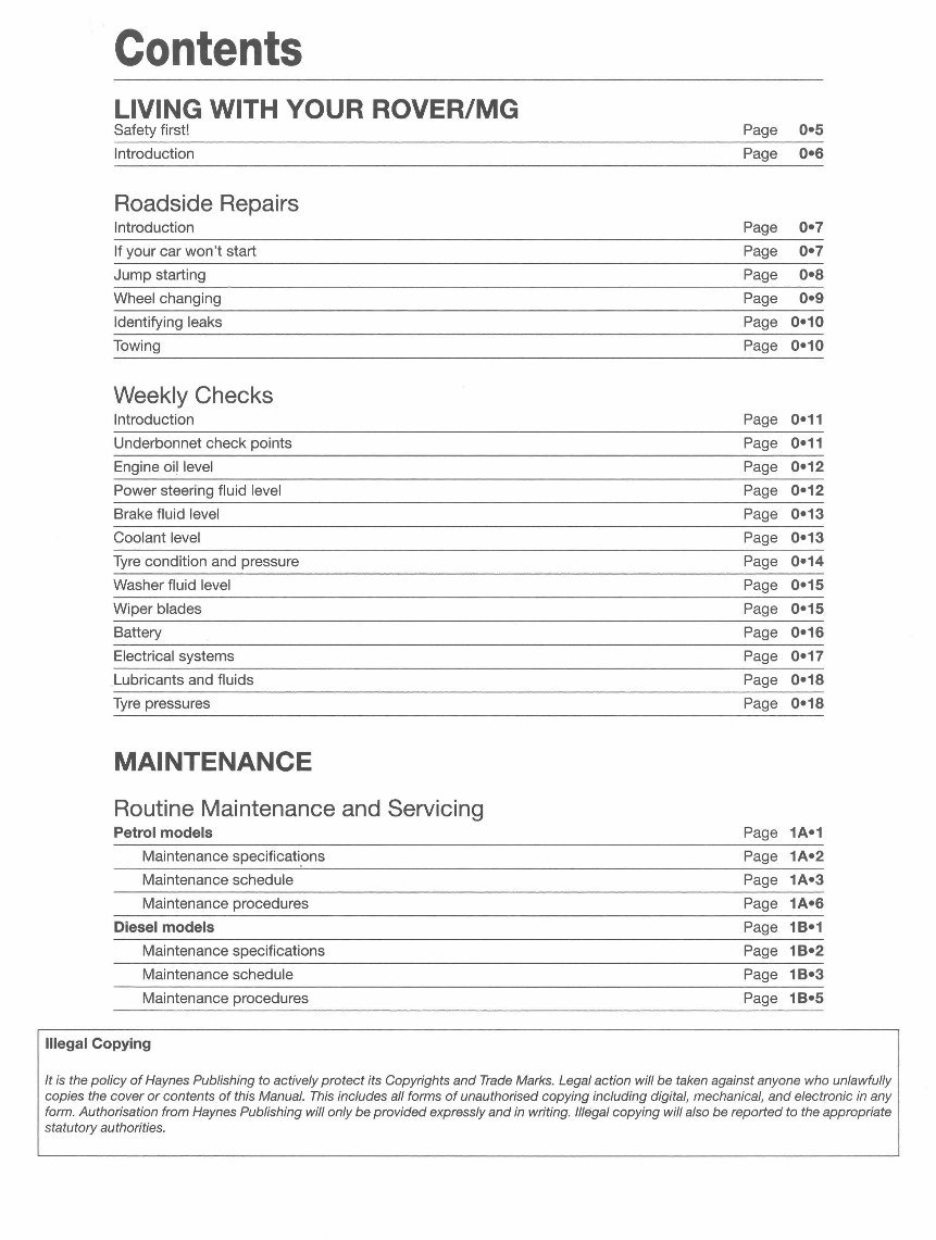 1999-2005 Rover 45 Service & Repair Manual preview img 3