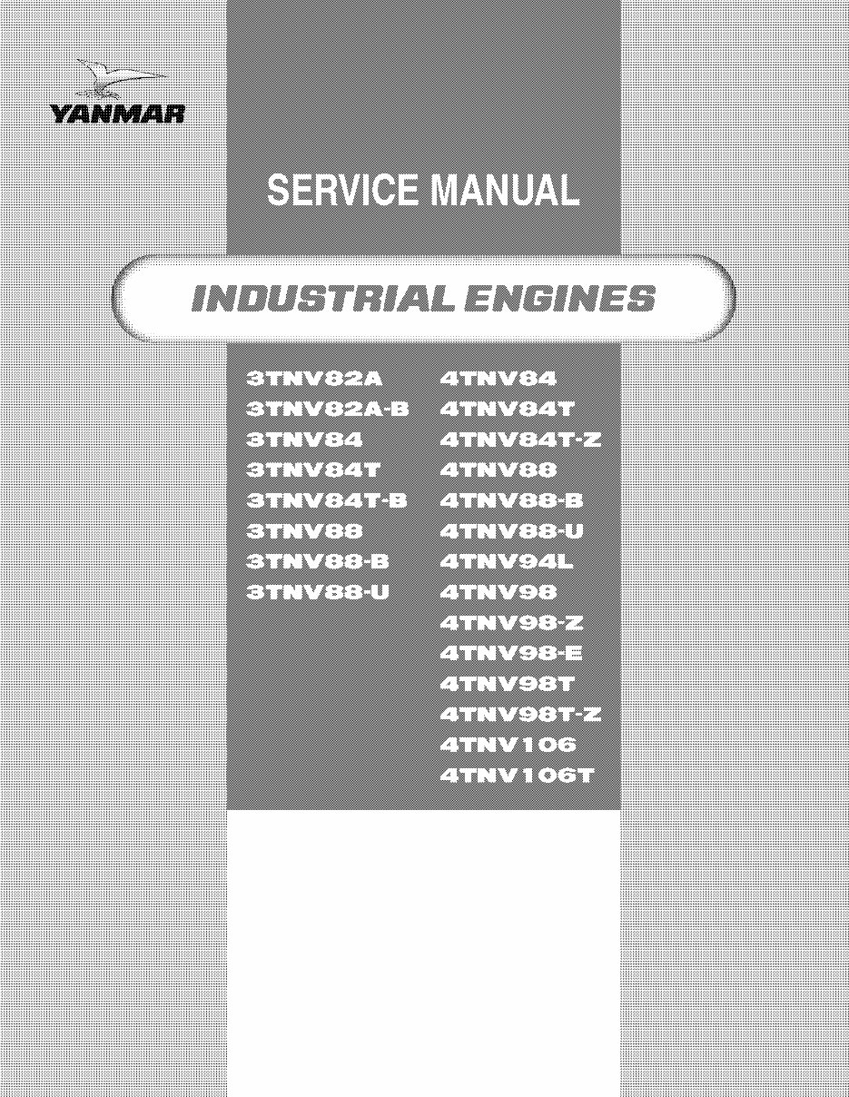 Yanmar 3TNV84 Diesel Engine Workshop Repair Service Manual preview img 1
