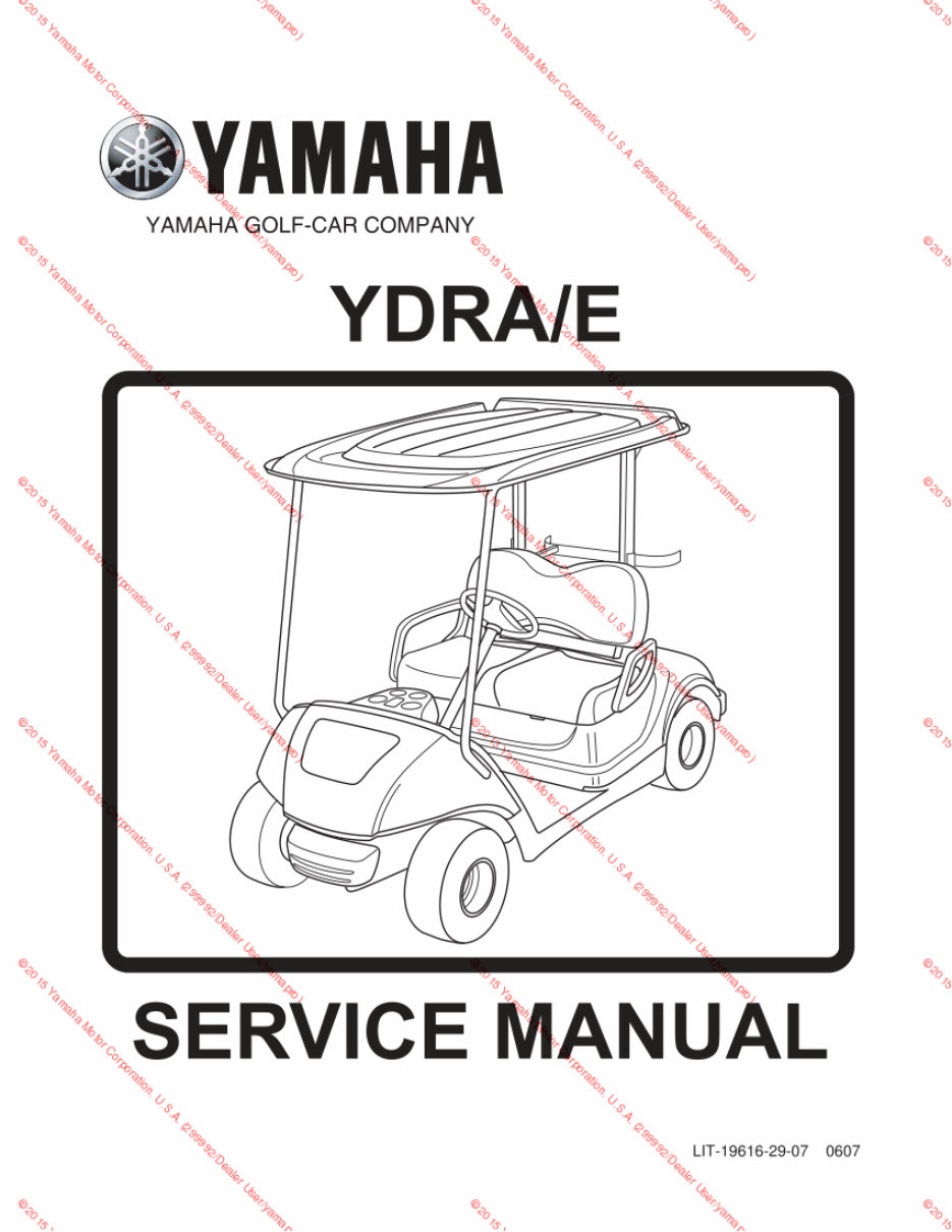 2007 Yamaha Golf Cart YDRA YDRE Service & Repair Manual preview img 1