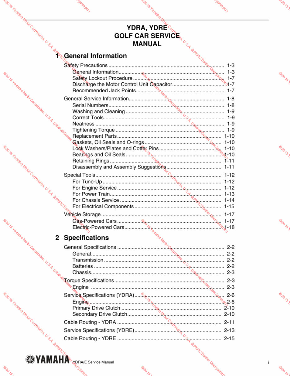 2007 Yamaha Golf Cart YDRA YDRE Service & Repair Manual preview img 6