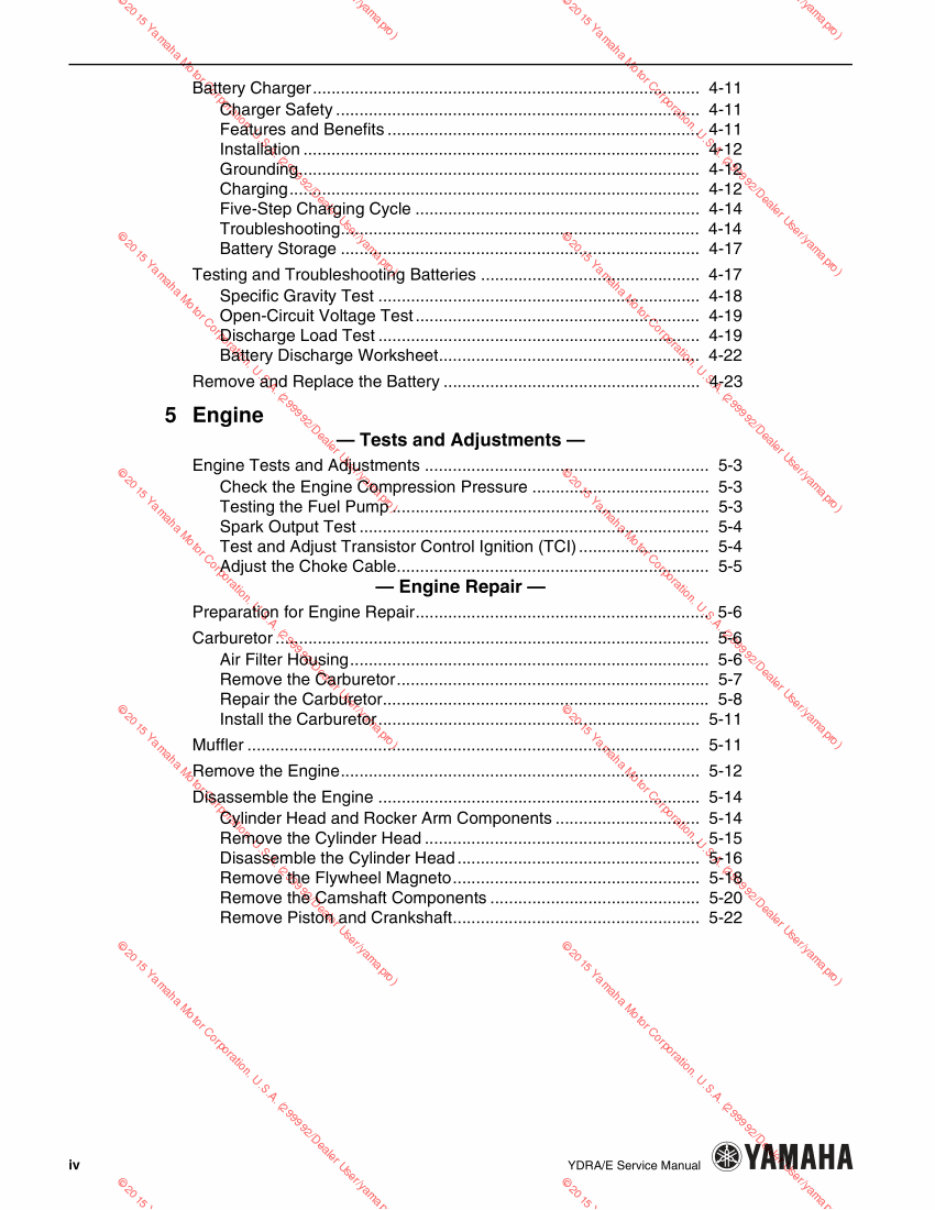 2007 Yamaha Golf Cart YDRA YDRE Service & Repair Manual preview img 9