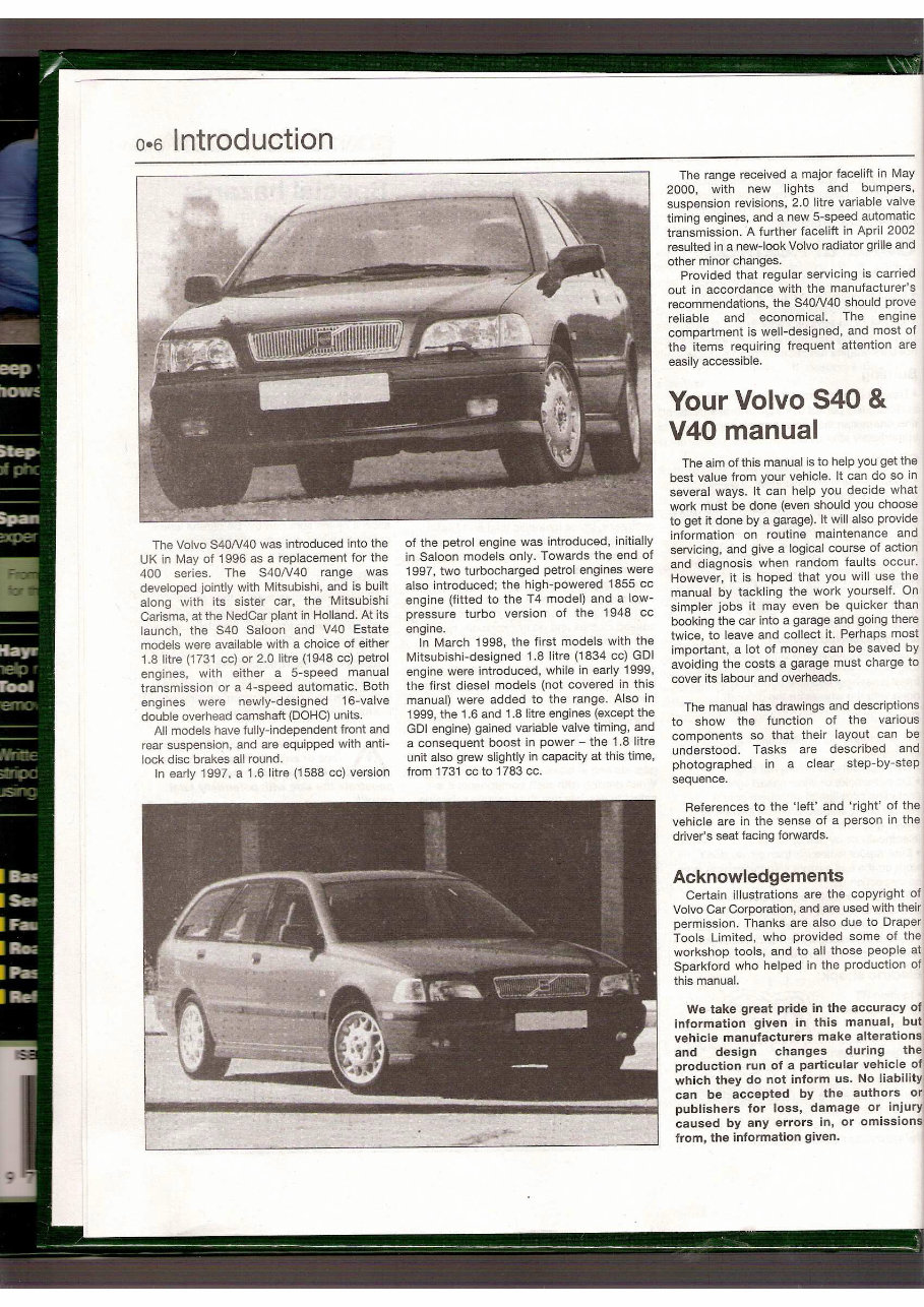 2000 VOLVO V40 Service and Repair Manual preview img 4