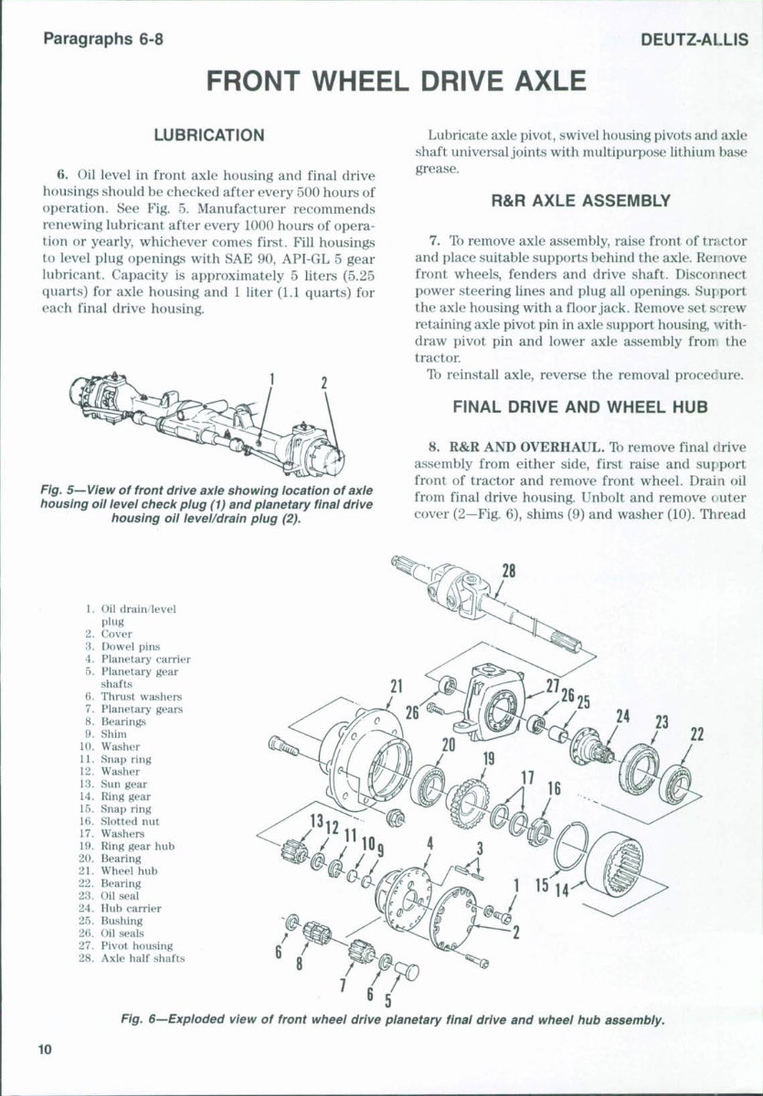 Deutz Allis 6275 Tractor Workshop Repair Service Manual preview img 9