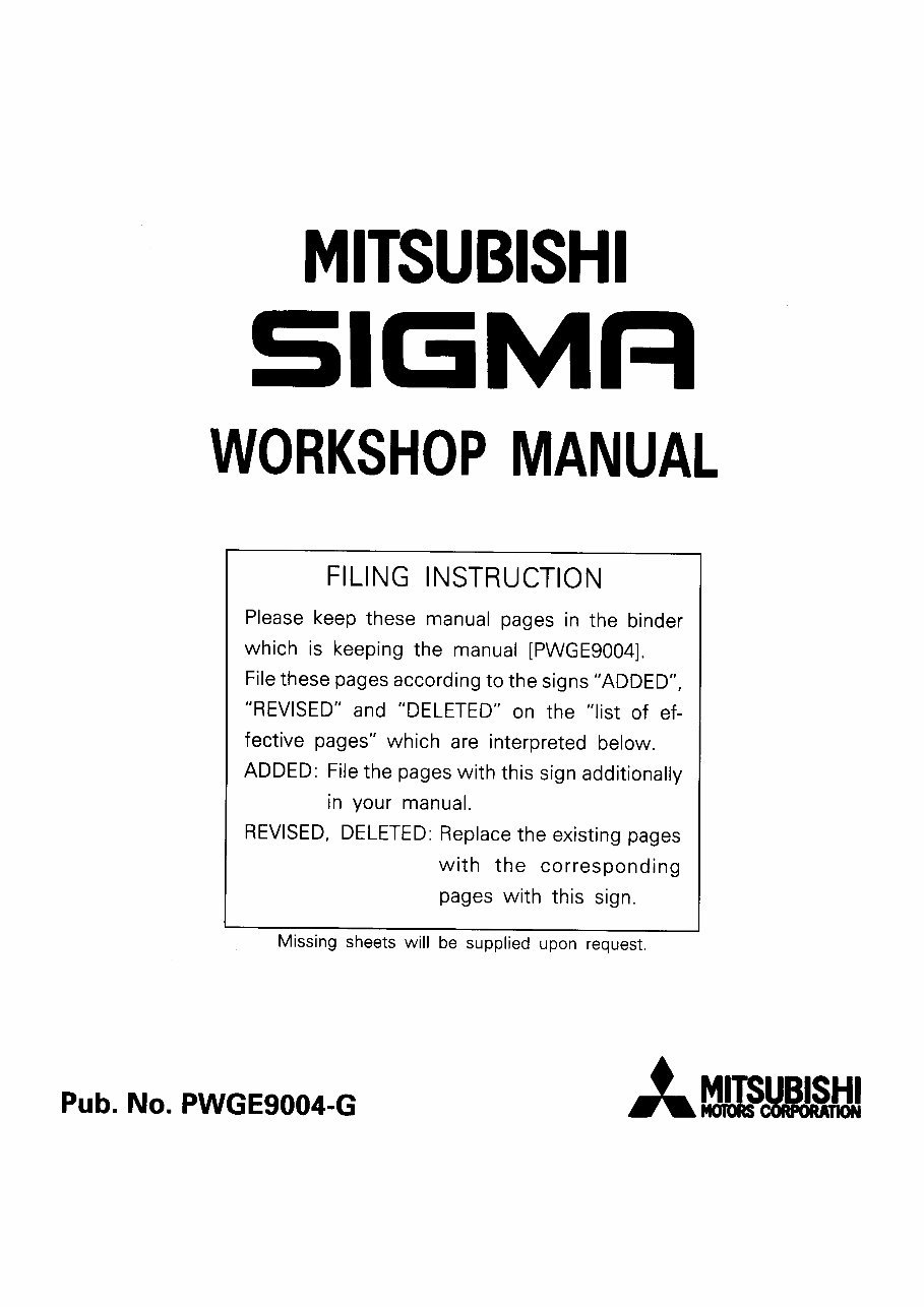 1990-1995 Mitsubishi Sigma Service & Repair Manual preview img 1