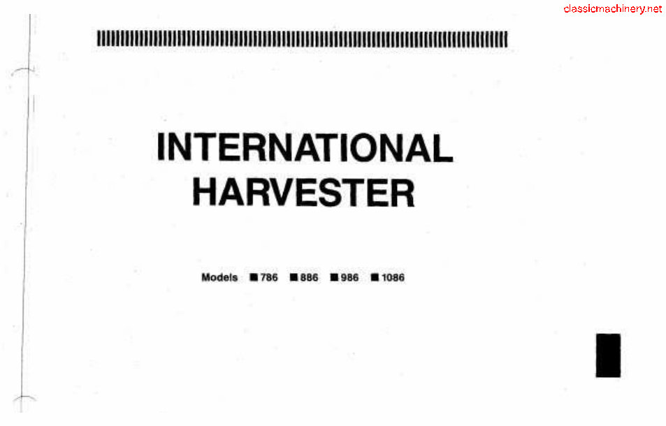 International Harvester 1086 Tractor Complete Workshop Service Repair Manual preview img 1