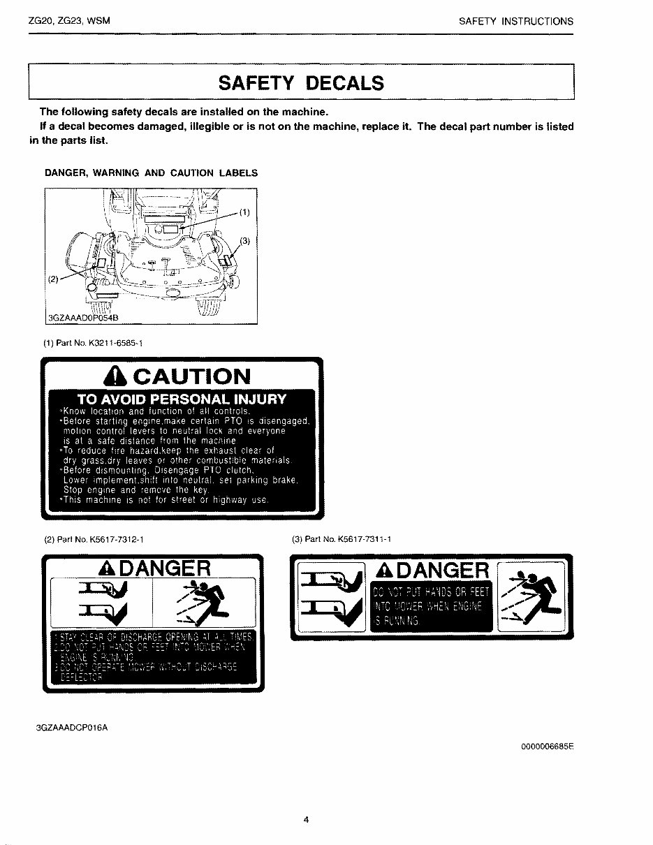 Kubota ZG23 Zero Turn Mower Workshop Service Manual preview img 4