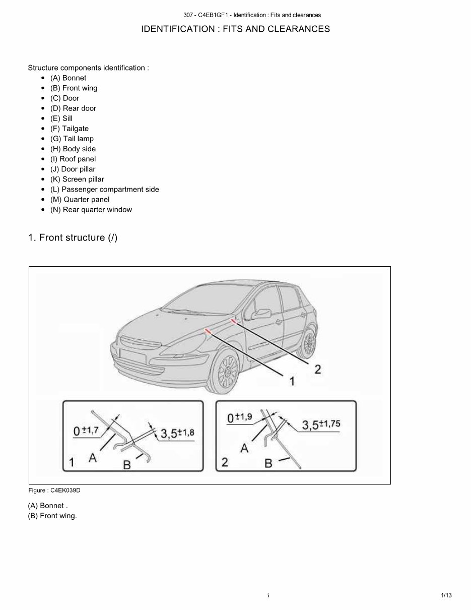 2005 Peugeot 307CC Service & Repair Manual preview img 10
