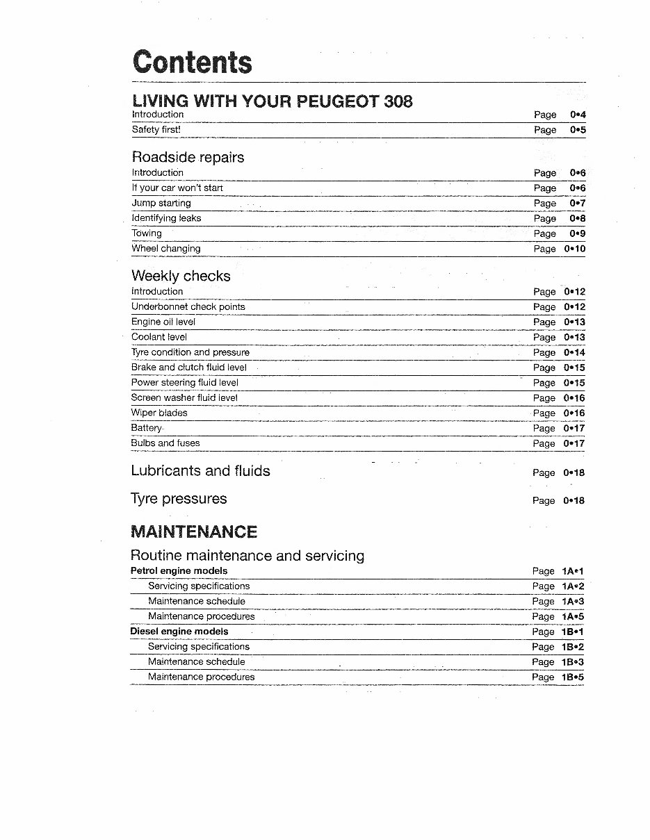 2007-2013 Peugeot 308 Petrol & Diesel Service & Repair Manual preview img 1