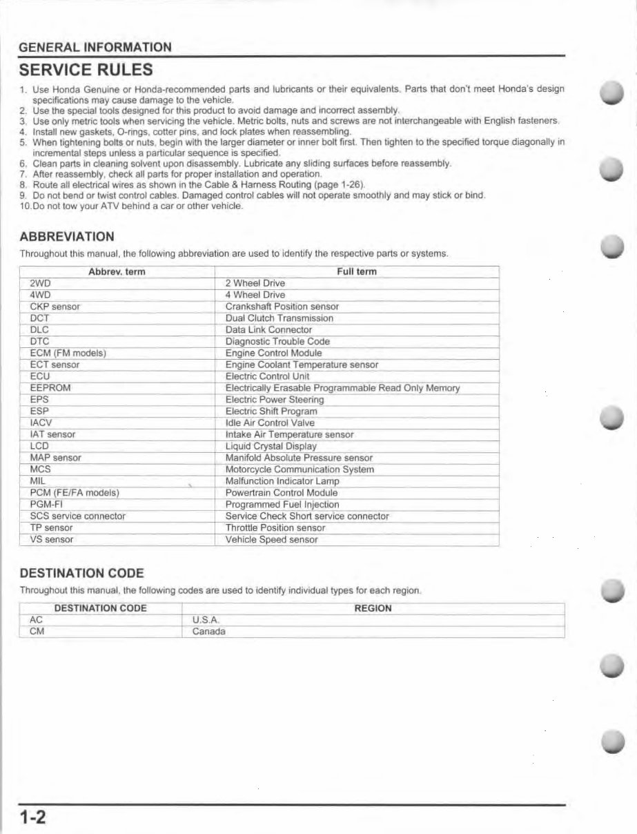 2014-2016 Honda Foreman (TRX500) Service & Repair Manual preview img 8
