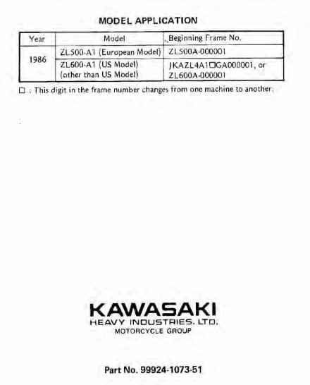 1986-1988 Kawasaki ZL600 Eliminator Service & Repair Manual preview img 2