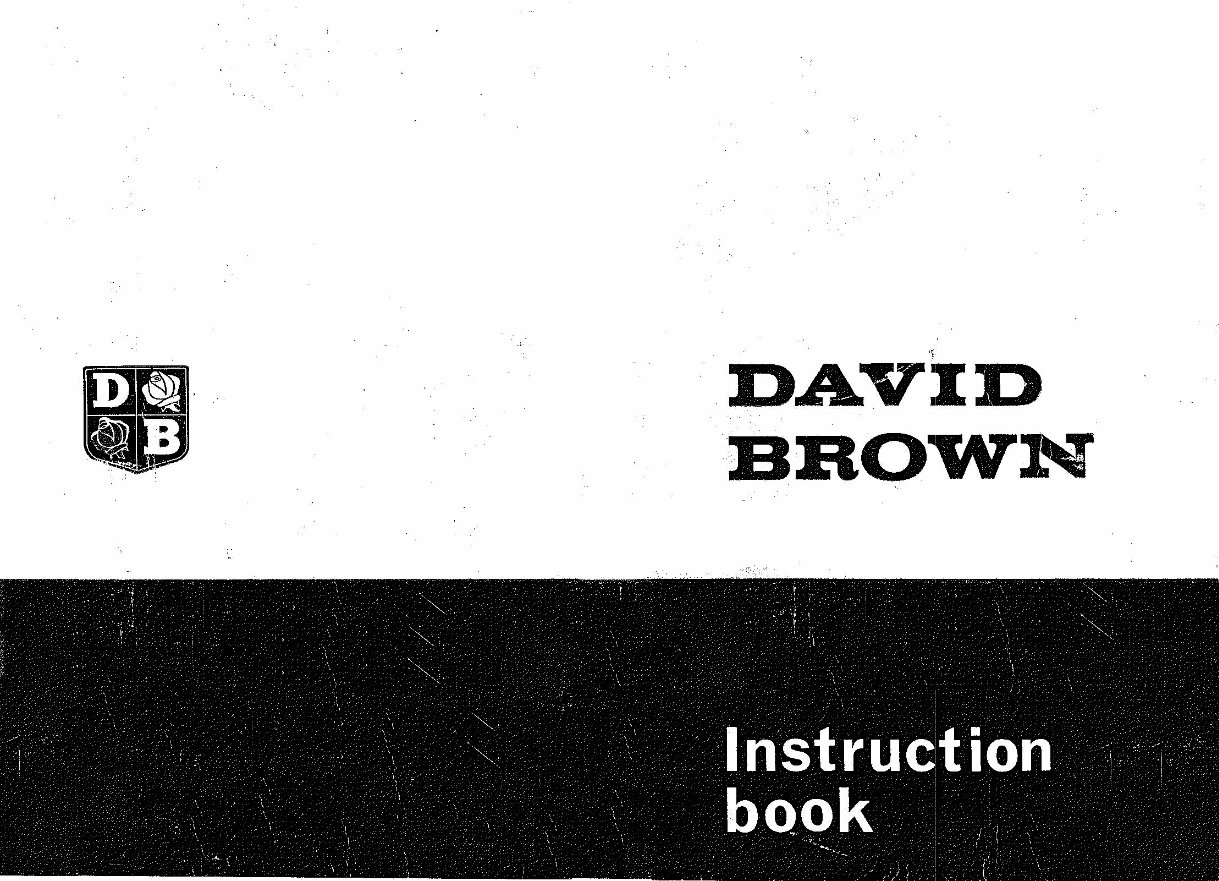 David Brown 880 Selectamatic /Selectamatic Livedrive Instruction Manual preview img 1