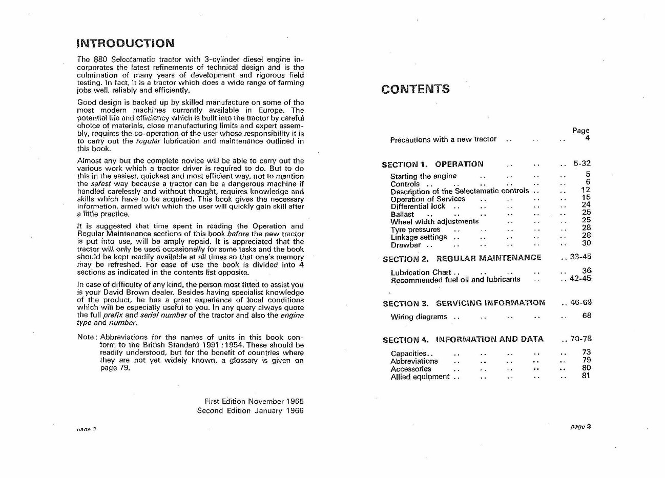 David Brown 880 Selectamatic /Selectamatic Livedrive Instruction Manual preview img 3