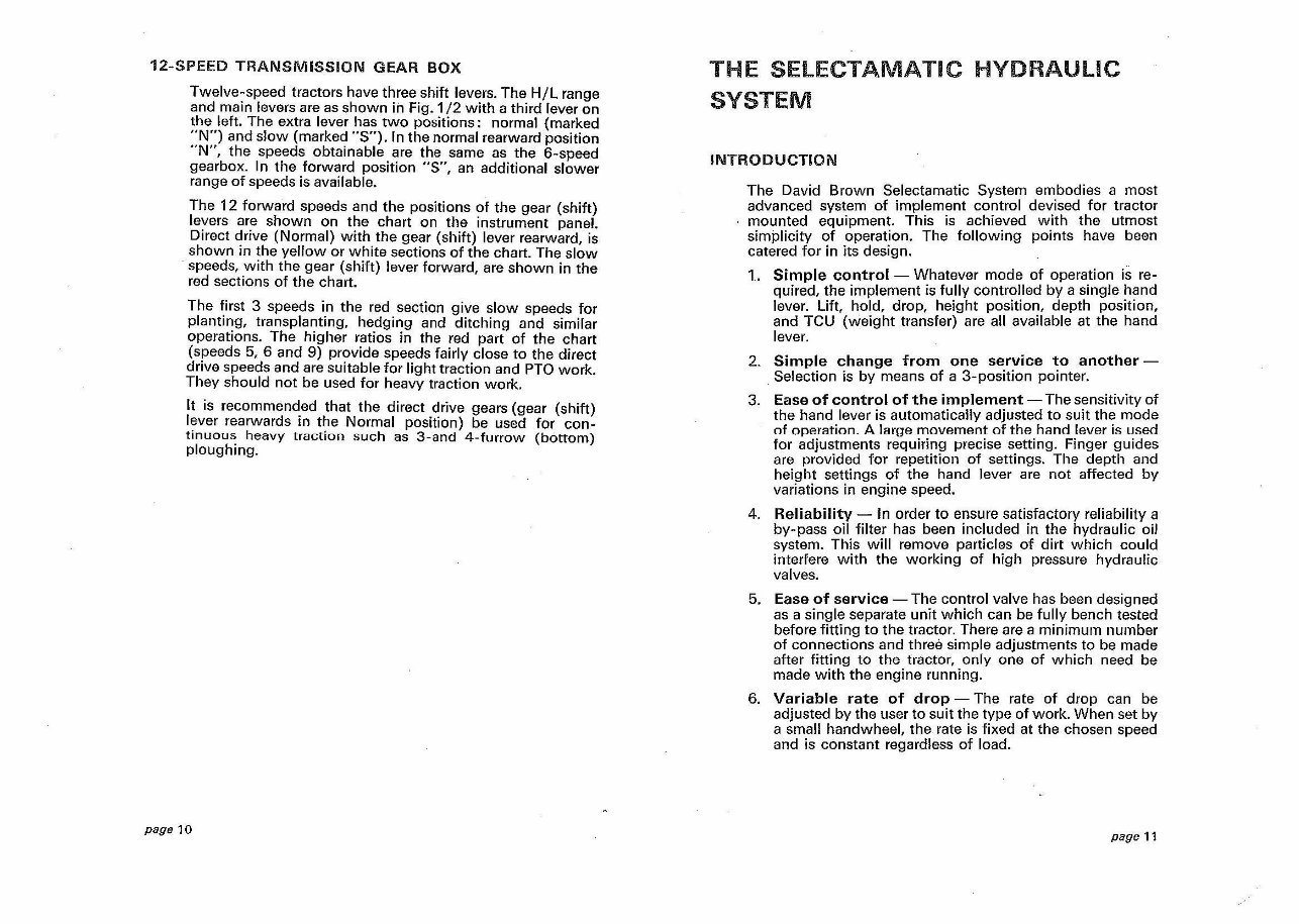 David Brown 880 Selectamatic /Selectamatic Livedrive Instruction Manual preview img 7