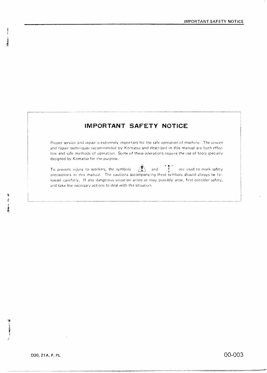 Komatsu D21A-5 Bulldozer Workshop Repair Service Manual preview img 2